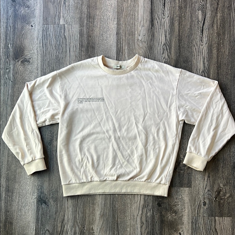 Pangaia Sweatshirt White 365 Heavyweight Sweatshirt Crew Neck Size Small Cotton